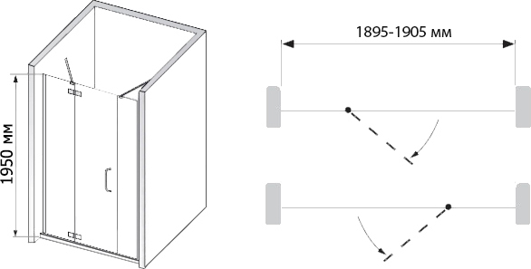 Душевая дверь Rgw Safari SA-01 02030119-19 190x195 Хром Прозрачное - 4