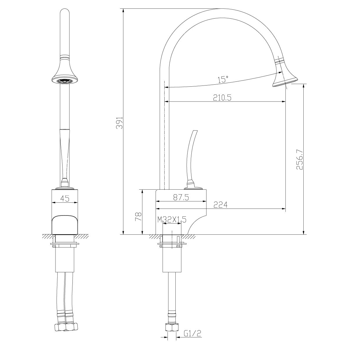 Смеситель для кухонной мойки Lemark Soul хром  LM6005C - 1