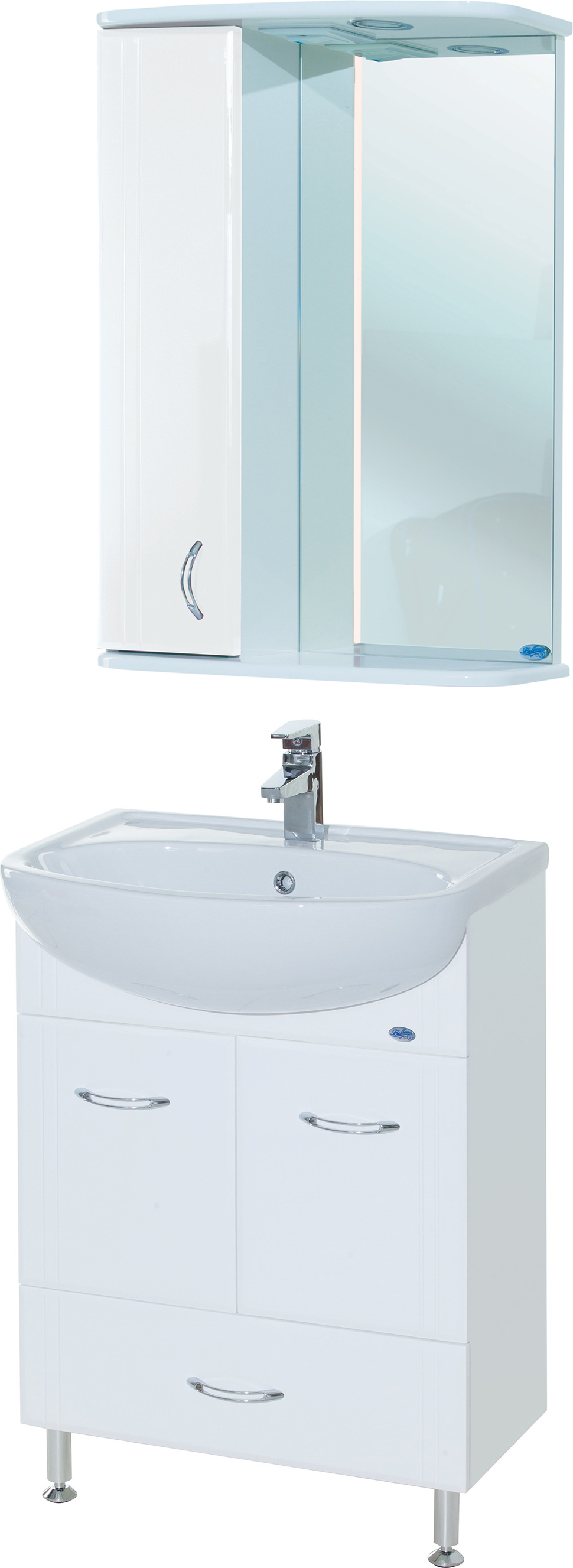 Тумба для комплекта Bellezza Уют 55 с нижним ящиком белая 4635008070012 - 1