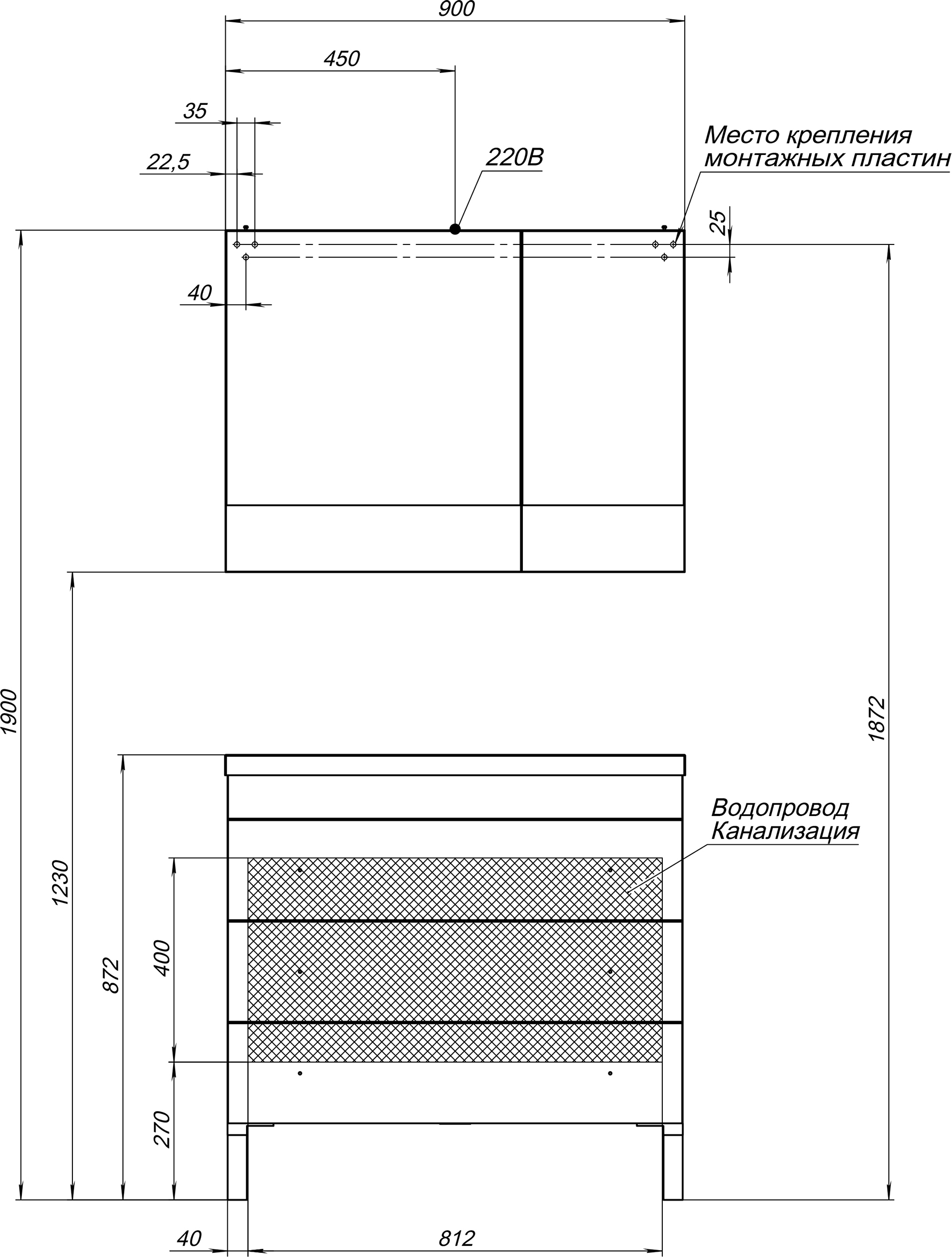 Тумба с раковиной Aquanet Верона 90 белая - 11