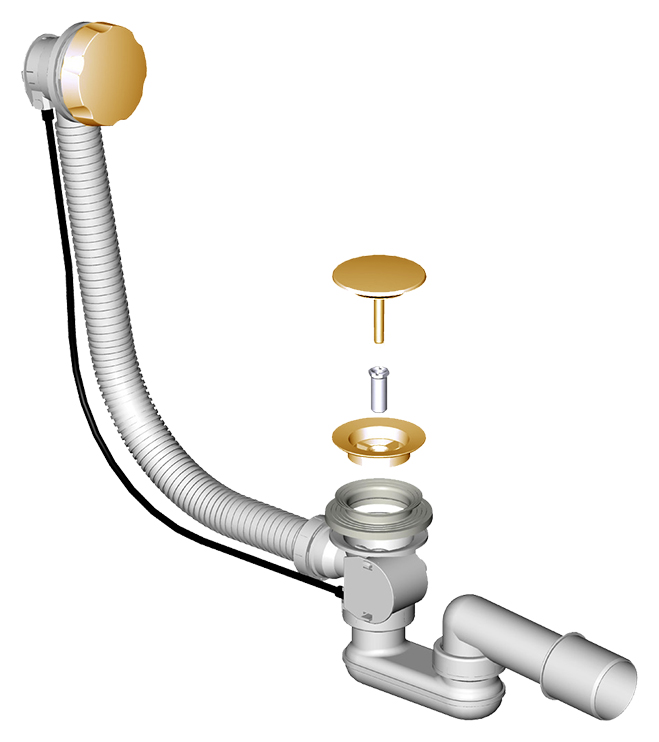 Слив-перелив Фэма гофра, бронза SP-GOFR-BR - 0