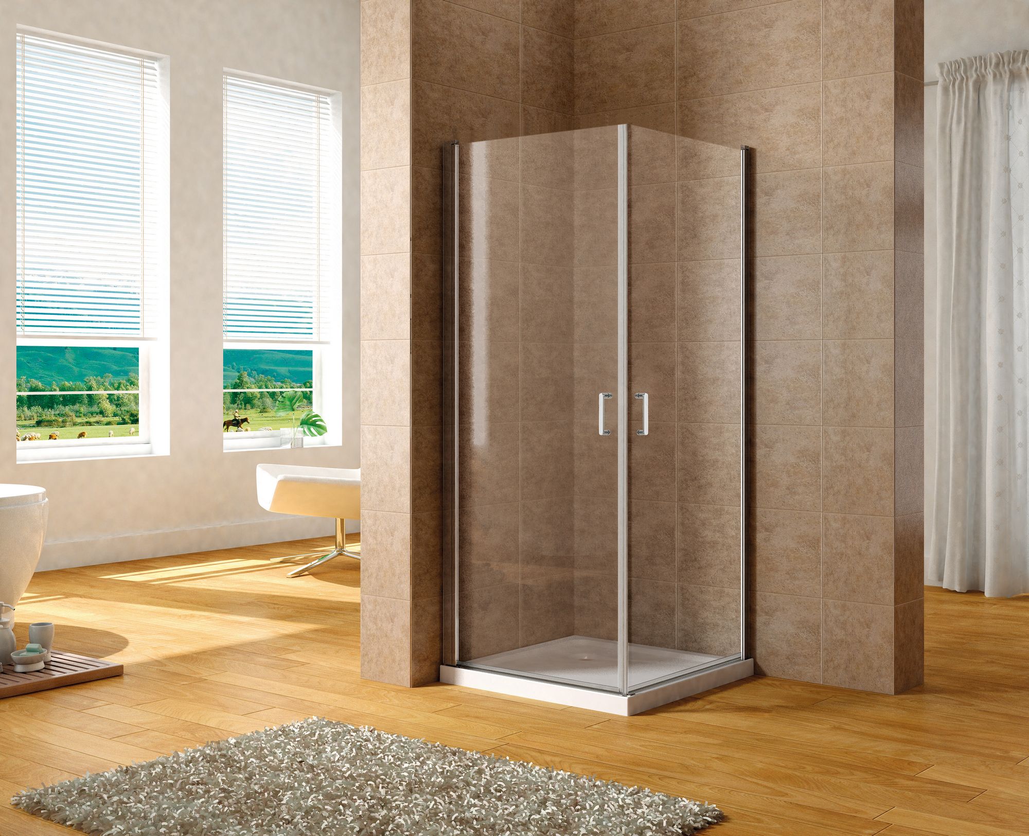 AE12-N-90H190U-CT Aquanet Cinetic, дверь в нишу 900мм, хром, прозр.6мм (243620) - 1