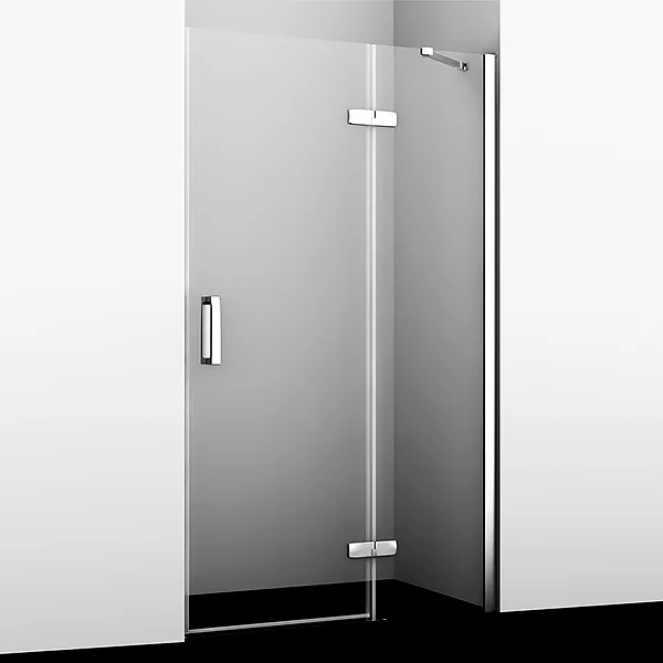 Душевая дверь в нишу Wasserkraft Aller 120х200 R профиль хром стекло прозрачное 10H05-SPR - 0