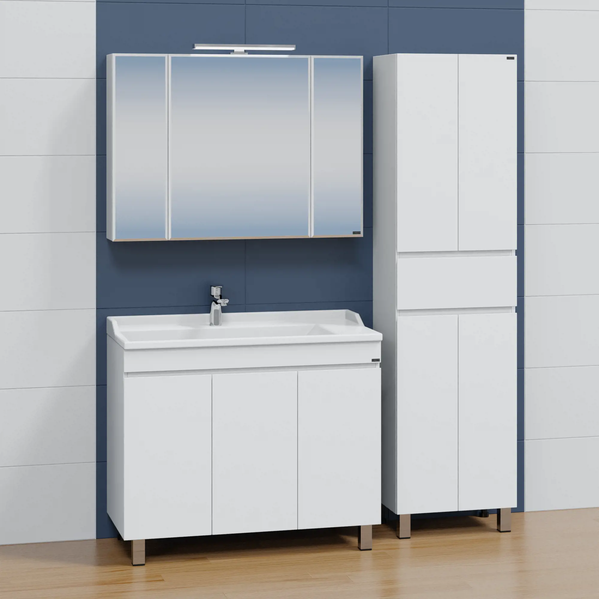 Тумба с раковиной напольная Санта Марс 100 белый - 2