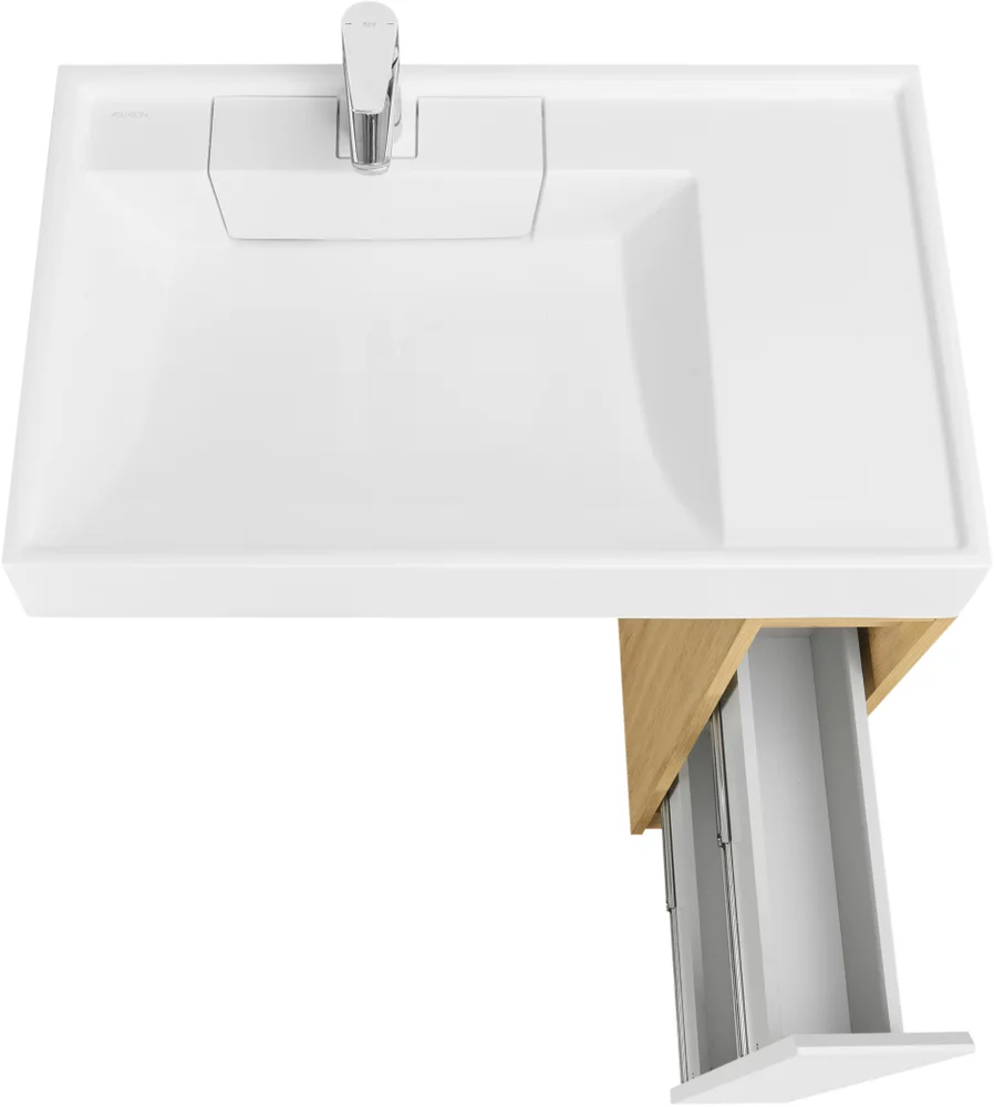 Тумба с раковиной Aquaton Лондри 20 светлое дерево-белый 1A2671K2LH0C0 - 2