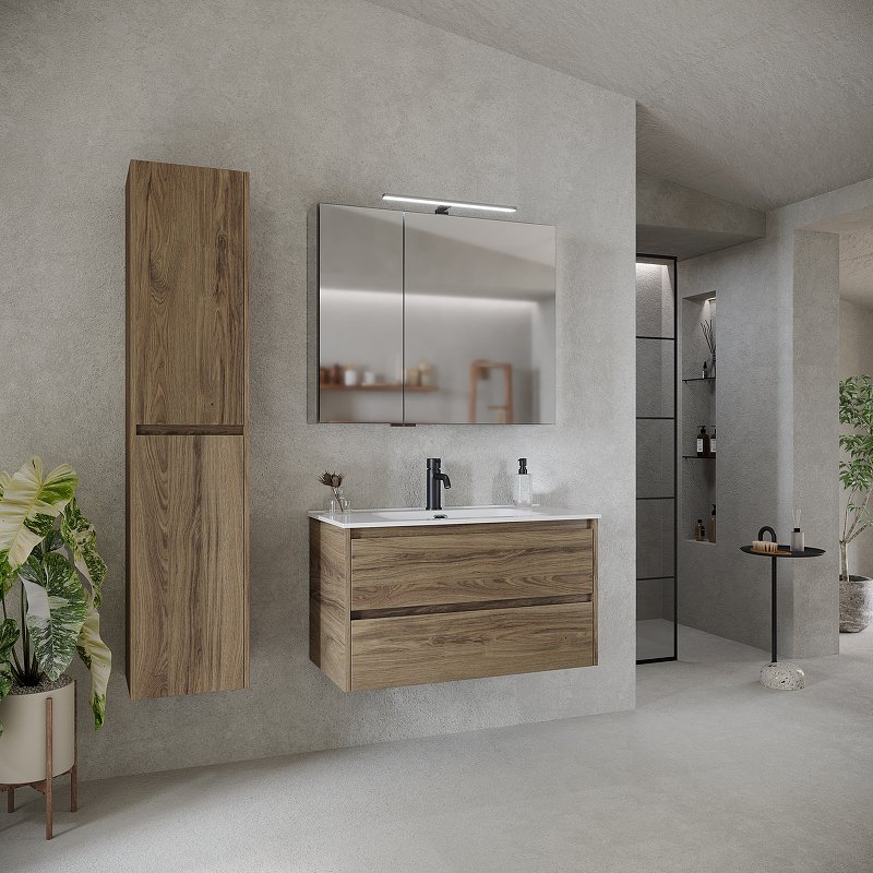 Тумба под раковину подвесная Sancos Libra 90 светлое дерево LB90ECH - 4