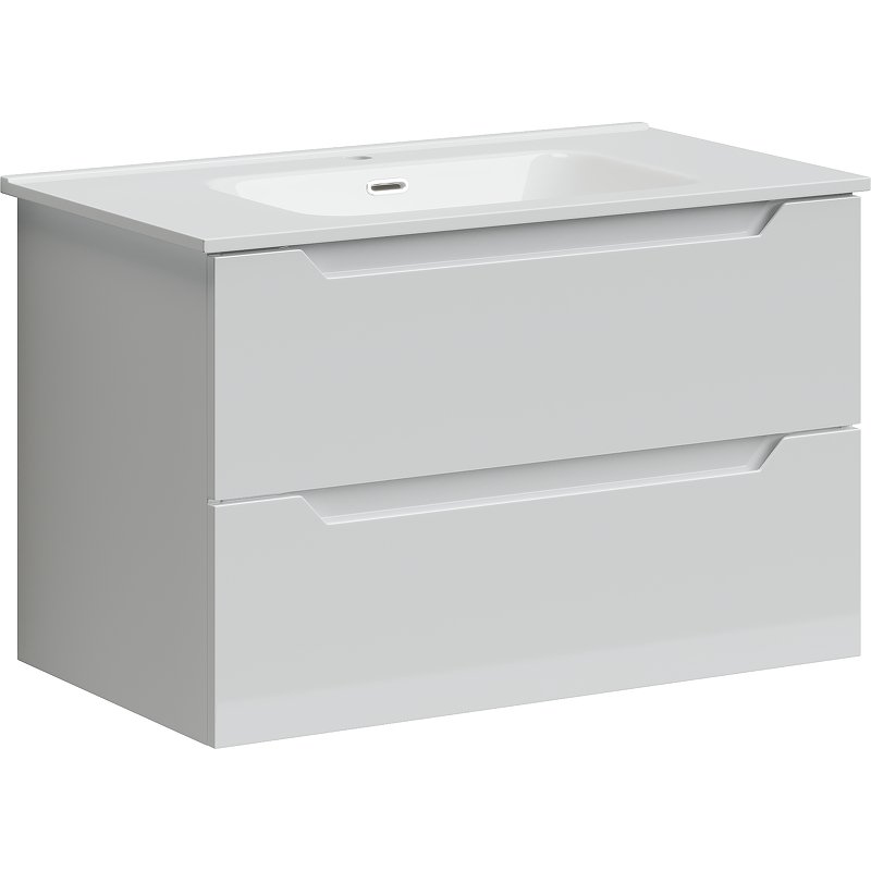 Тумба под раковину подвесная Sancos Norma 2.0 80 белая глянцевая NR2.080W - 0