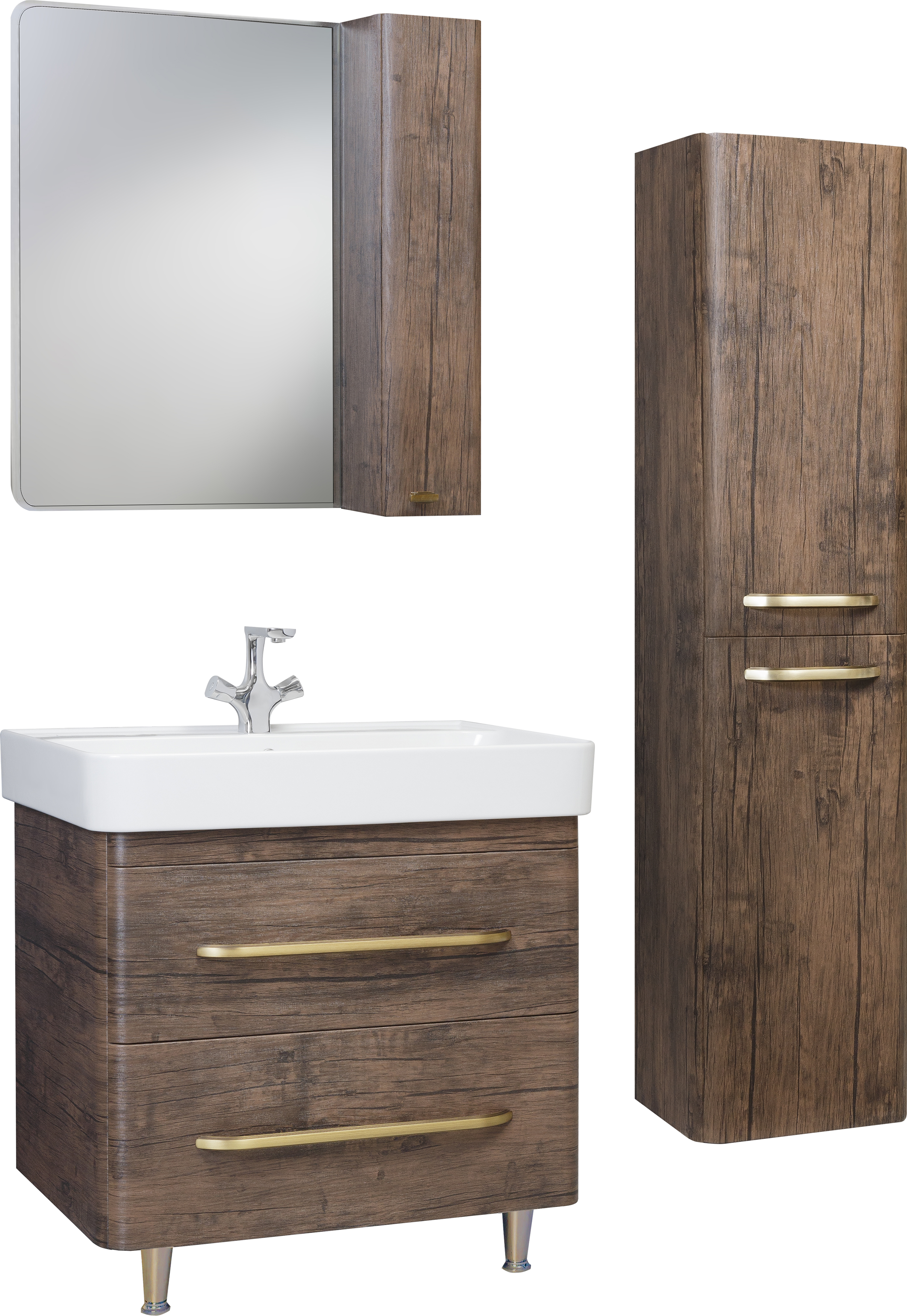 Зеркало-шкаф Bellezza Олимпия 80 R орех 4619313001435 - 1