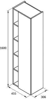 Шкаф-пенал Roca Etna белый глянец 857303806 - 4