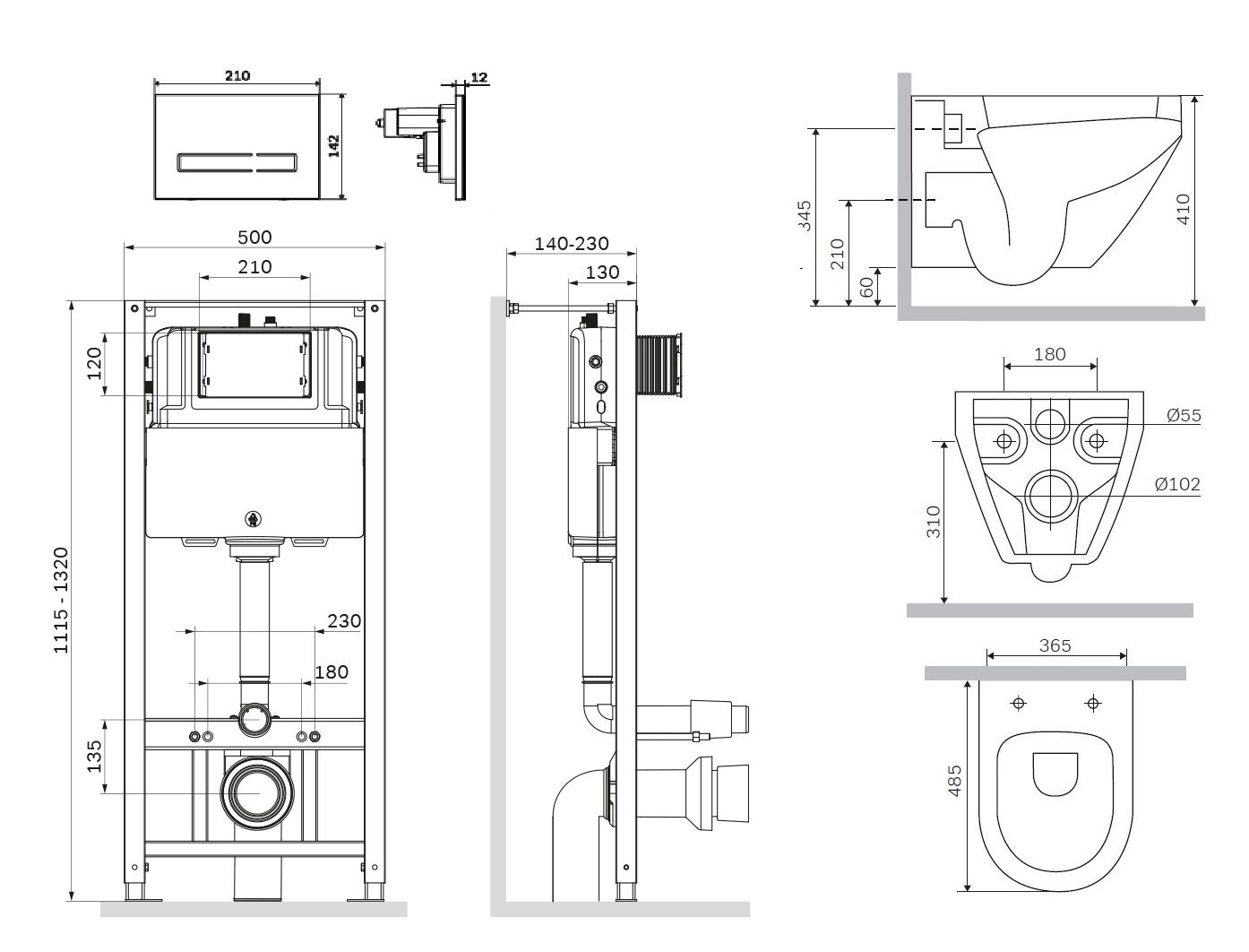 Комплект AM.PM Spirit V2.0 IS450A38.701700 с сиденьем микролифт, сенсорная кнопка - 8