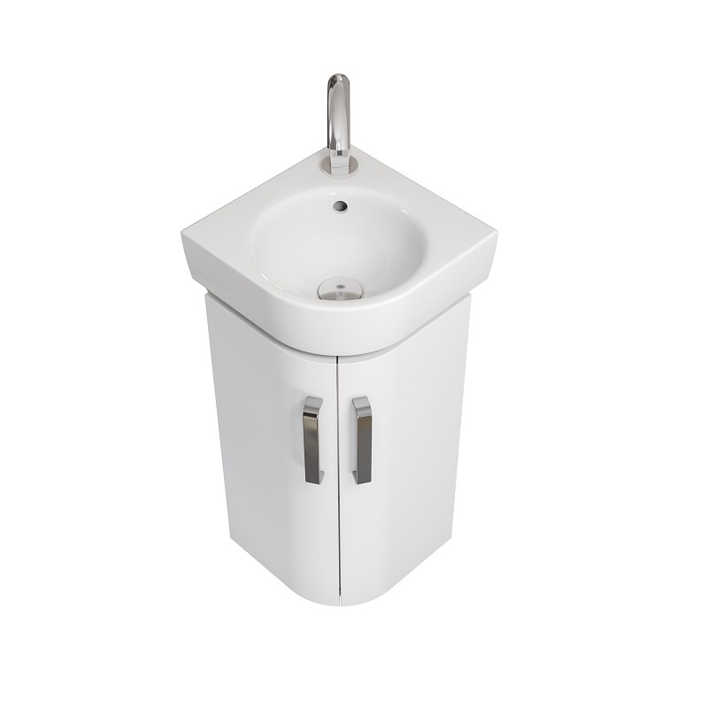 Тумба Renova Compact п/ угл умыв 45 бел мат/глян Geberit 862132000 - 6