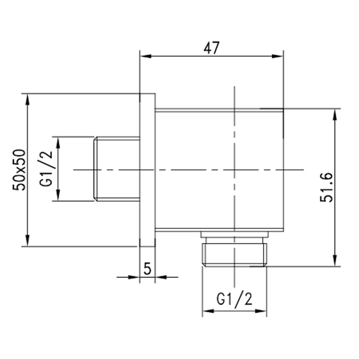 Подключение для душевого шланга Lemark LM5883CW для LM5822CW, LM5829CW, хром/белый - 1