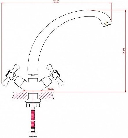 Смеситель Agger Retro A1900200 для кухонной мойки - 1