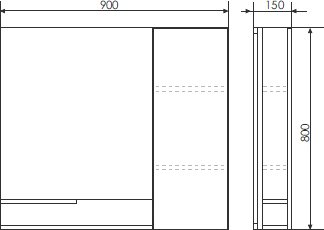 Зеркало-шкаф Comforty Верона 90 дуб белый 00004136714 - 3
