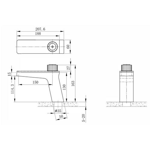 Смеситель для раковины Black&White Universell черный матовый 7510U - 3