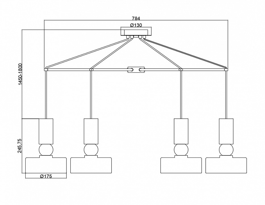 Подвесная люстра Maytoni Void MOD030PL-06GR - 2