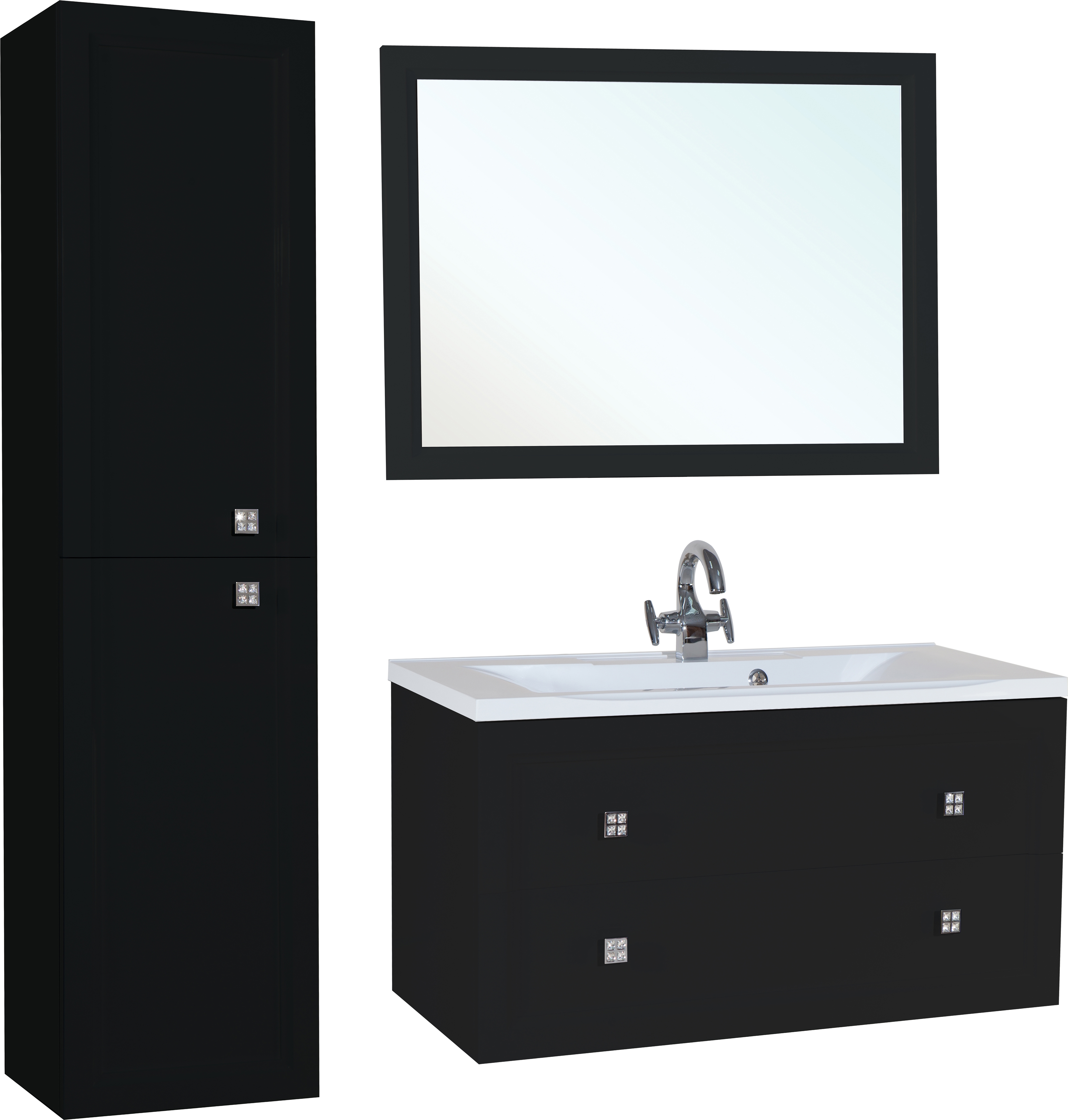 Тумба с раковиной Bellezza Милан 90 черная - 2