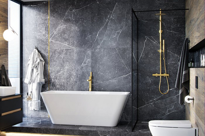 Душевая стойка Excellent Rain Pi золото AREX.1281GL - 1