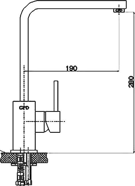 Смеситель для кухни GPD Quadro хром MTE90 - 1
