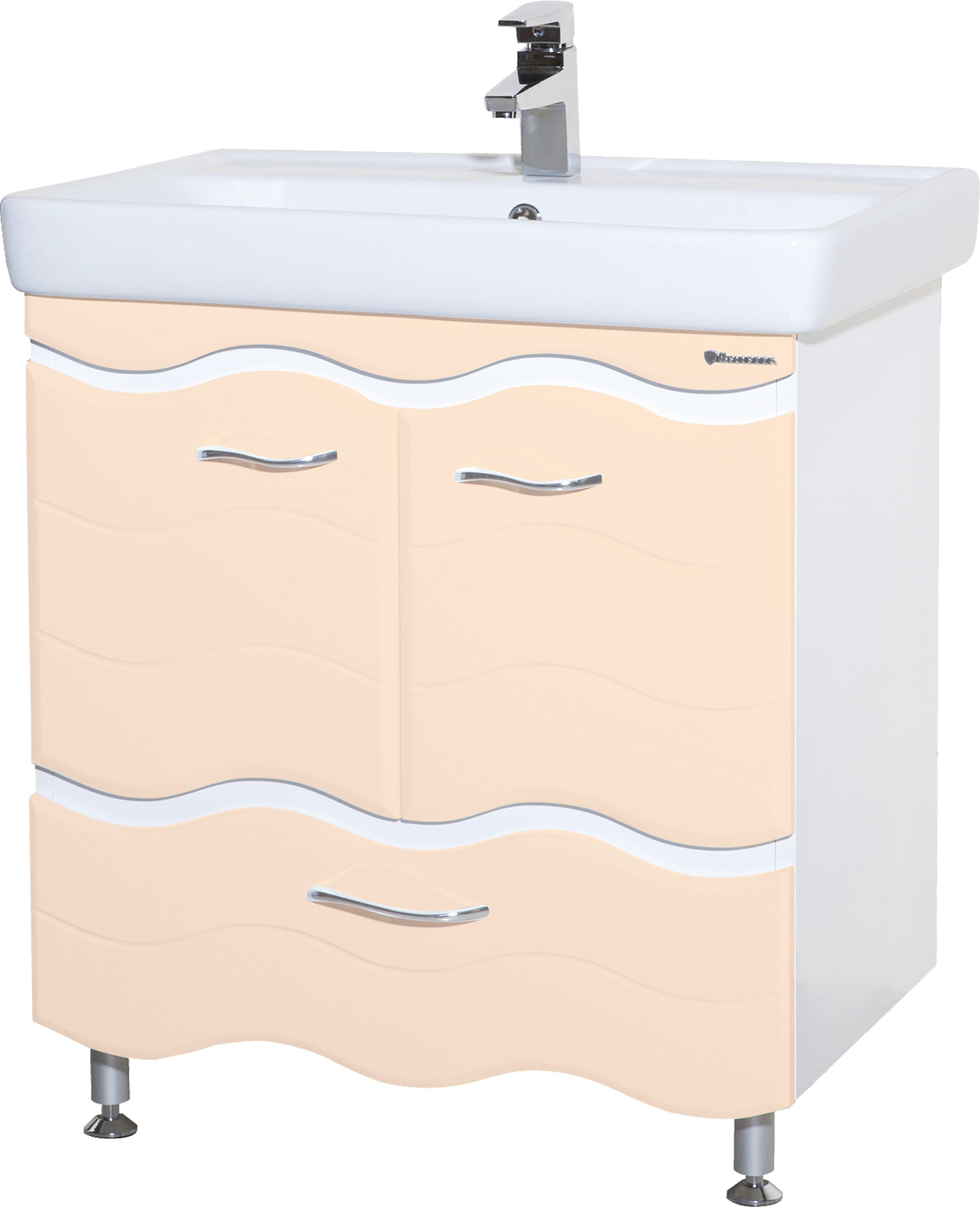 Мебель для ванной Bellezza Мари Волна 80 белая/бежевая - 2