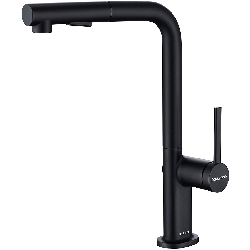 Смеситель для кухни Paulmark Neo темно серый - черный матовый Ne214419-401 - 0
