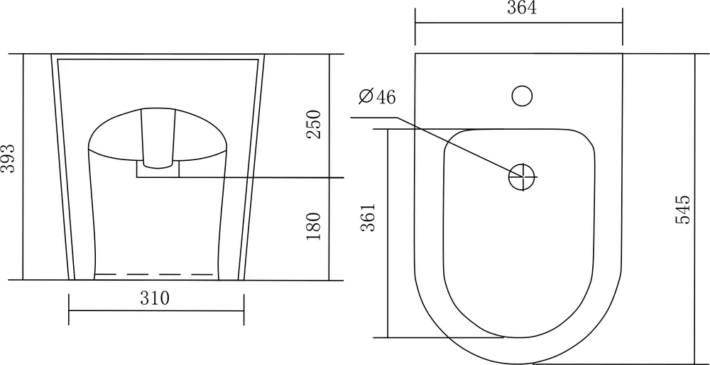 Биде напольное Aquatek Оберон белый  AQ1276-00 - 1