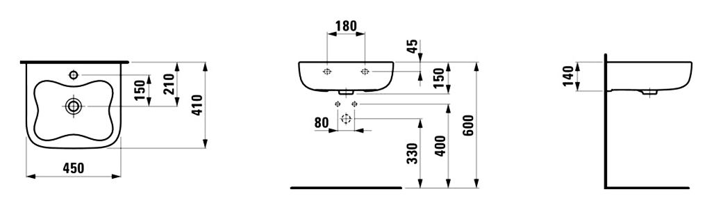 Рукомойник Laufen Florakids 8.1503.1.000.104.1 - 10