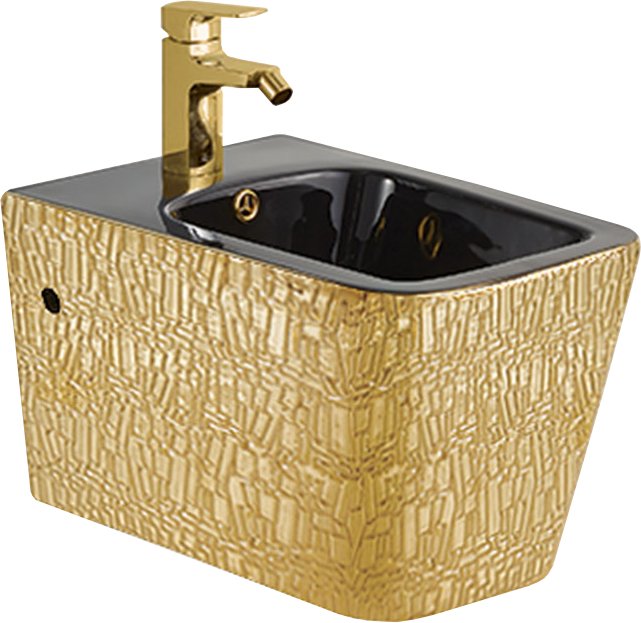 Биде подвесное Vincea Q-Line VB1-12G1B золотое, черное - 0