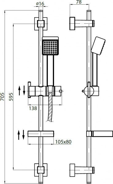 Душевой гарнитур Cezares Turbolenza C SD-01 TURBOLENZA-C-SD-01 - 1