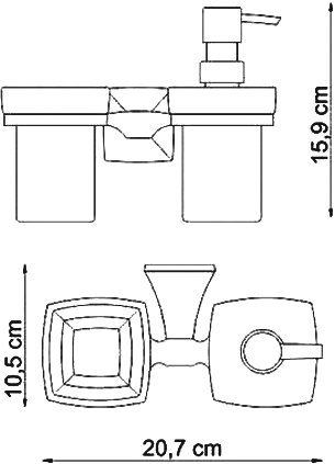 Дозатор Wasserkraft Wern K-2589 со стаканом - 3