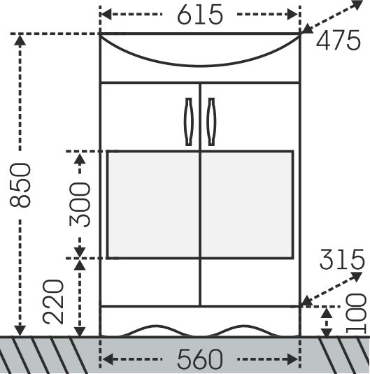 Тумба с раковиной СанТа Верона 60 - 3