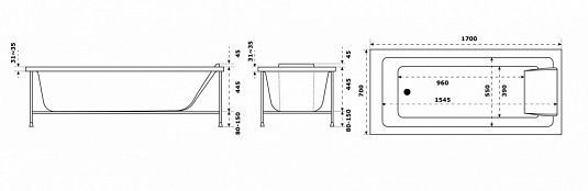 Акриловая ванна Jacob Delafon Sofa 170x70 E60518RU-00 - 7