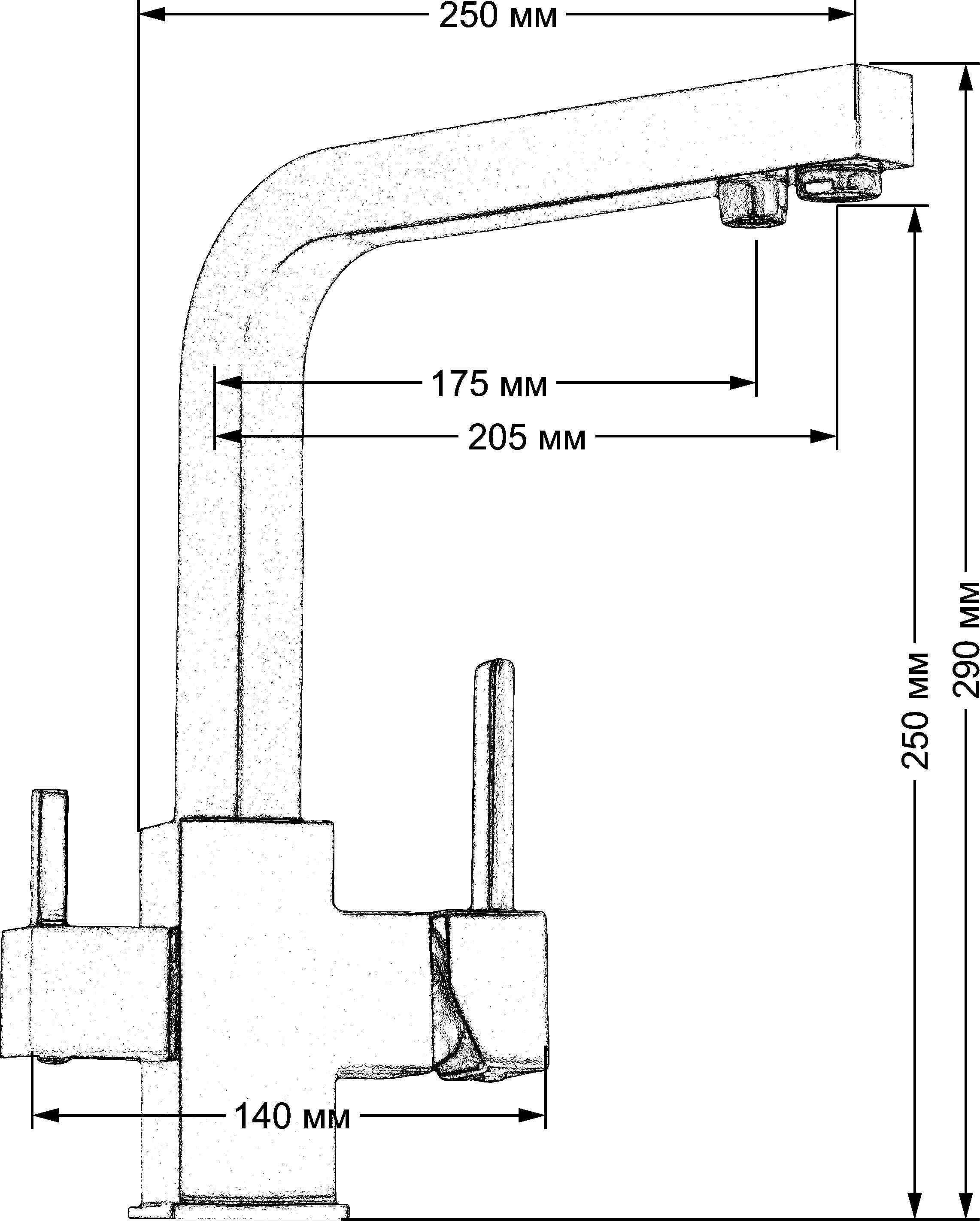 Смеситель Seaman Barcelone SSL-5391 Gun для кухонной мойки SSL-5391-Gun - 1