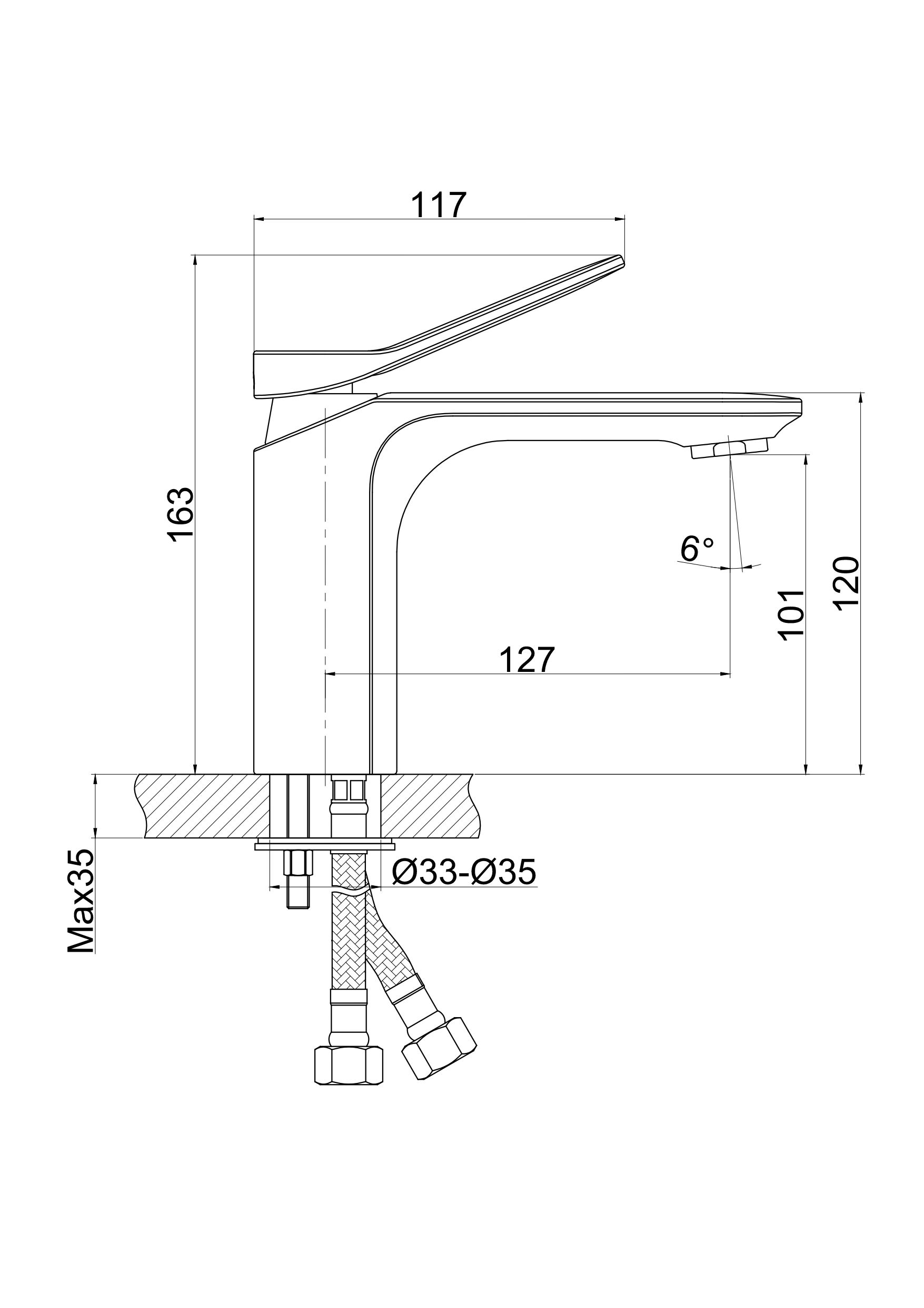 Смеситель Cersanit Odra для раковины, хром 63050 - 7
