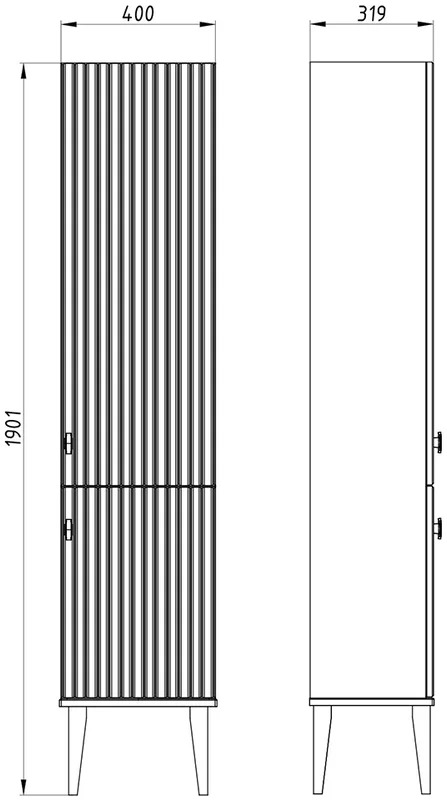 Шкаф-пенал для ванной ASB-Woodline Федерика 40 тирамису софт 80445 - 4