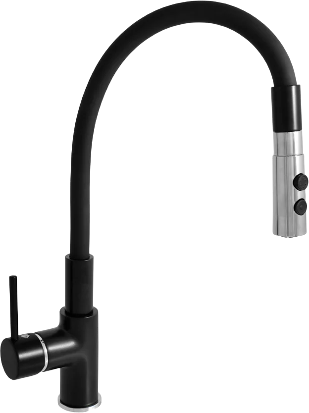 Смеситель для кухни Rav Slezak Seina с гибким изливом черный матовый - хром SE919.5/12CMATC - 0