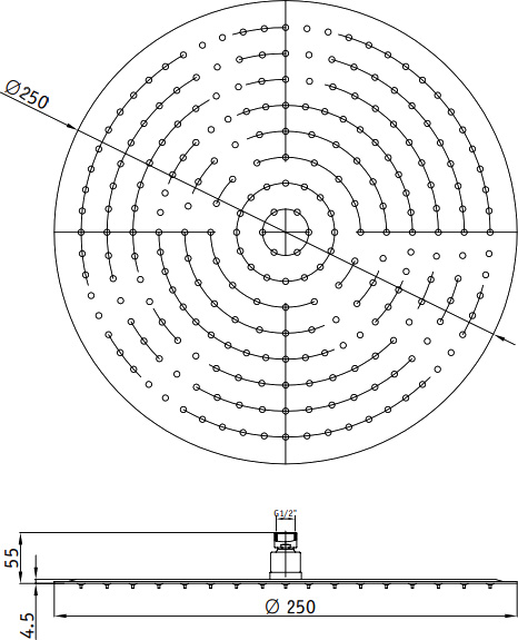 Верхний душ RGW Shower Panels SP-81-25 21148125-01 - 2