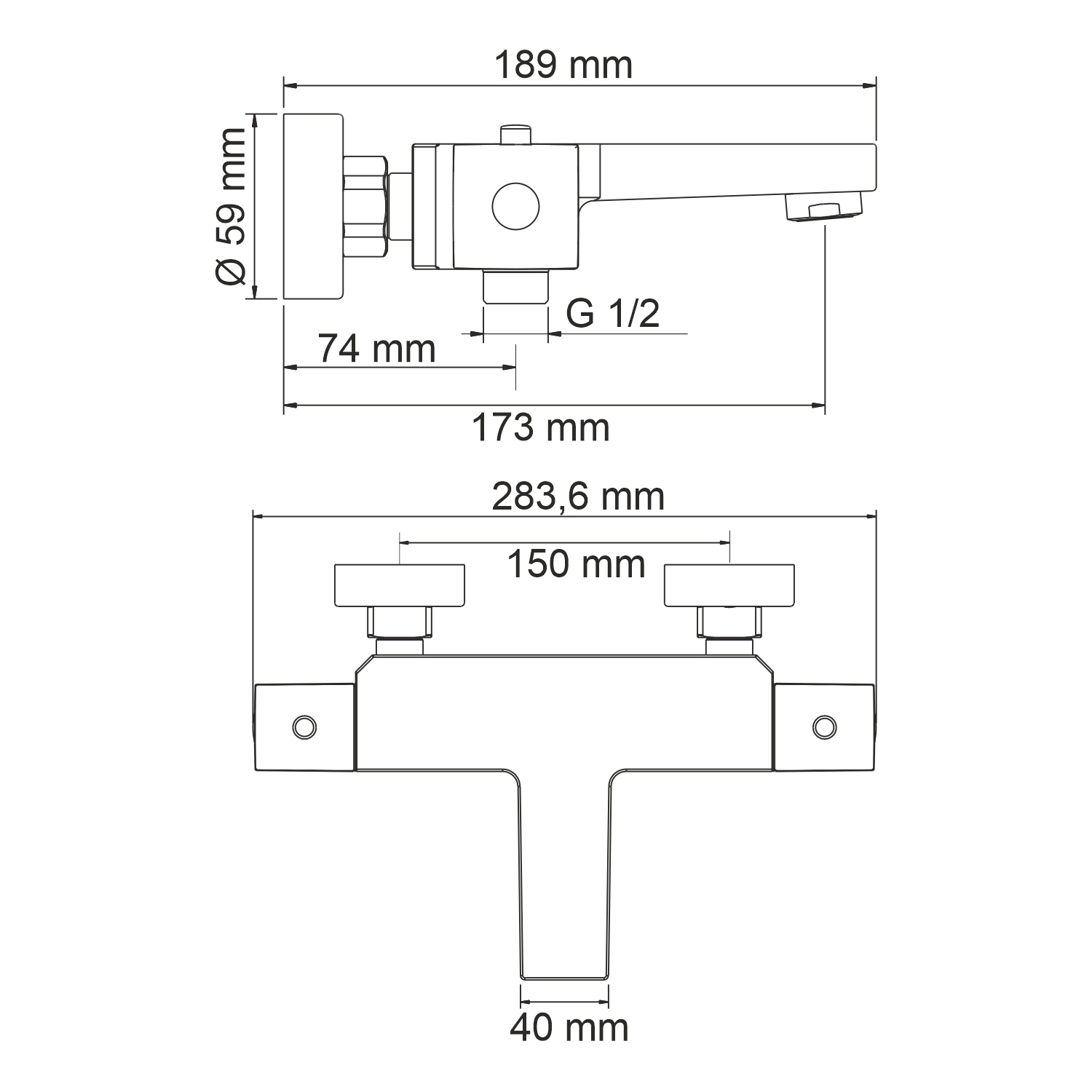 Alme 1511 Thermo Термостатический смеситель для ванны - 2