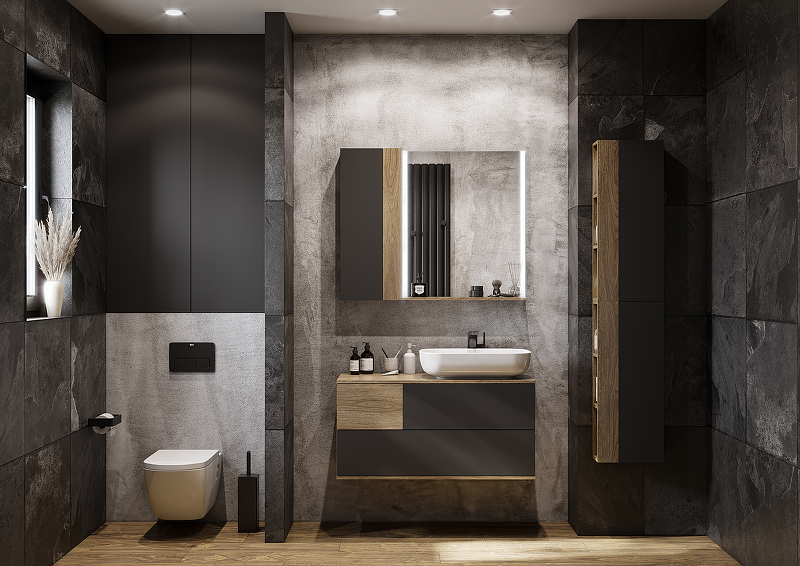 Тумба под раковину Aquaton Терра 105 светлое дерево-серый 1A246901TEKA0 - 12