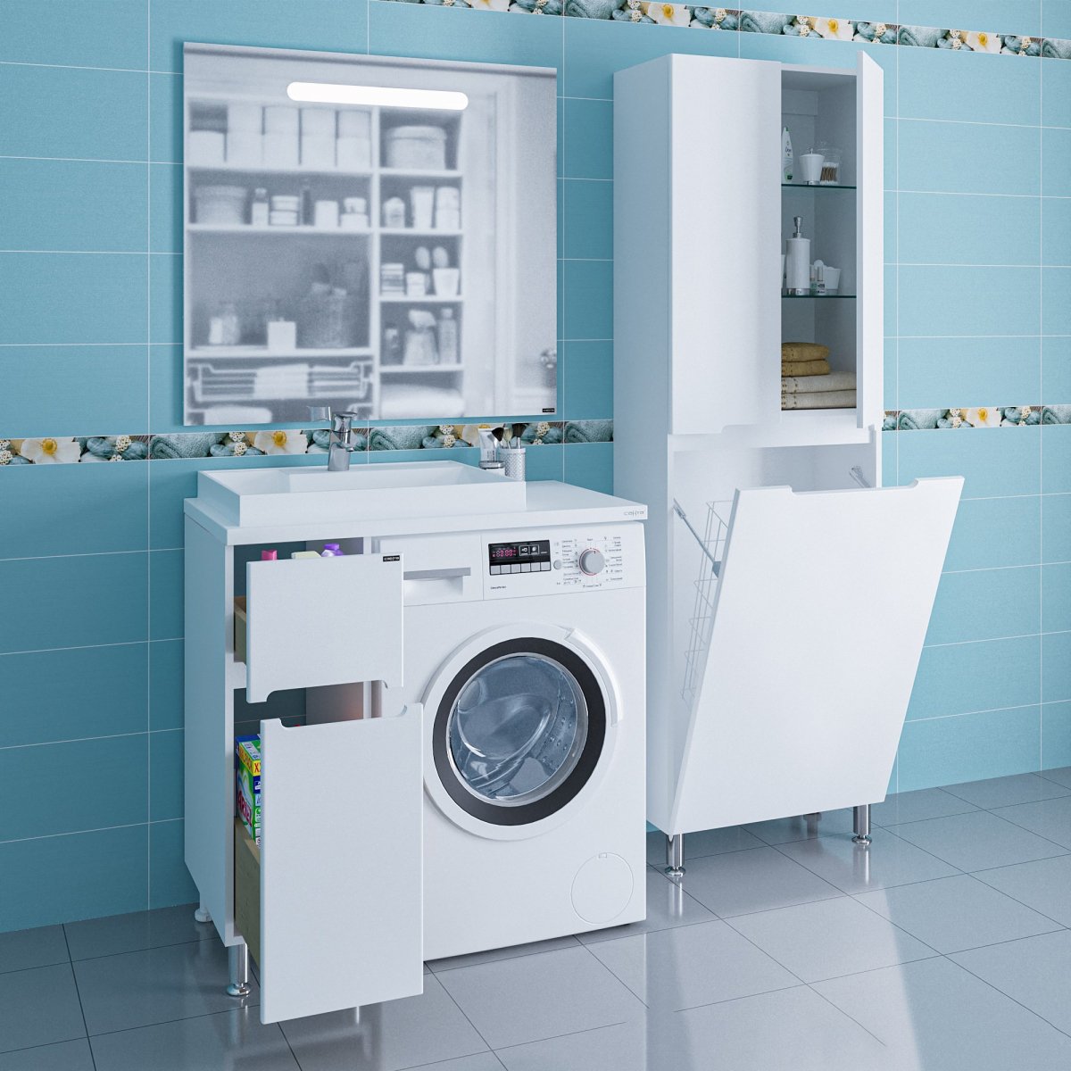 Тумба с раковиной напольная Санта Лондон 29 белый - 2