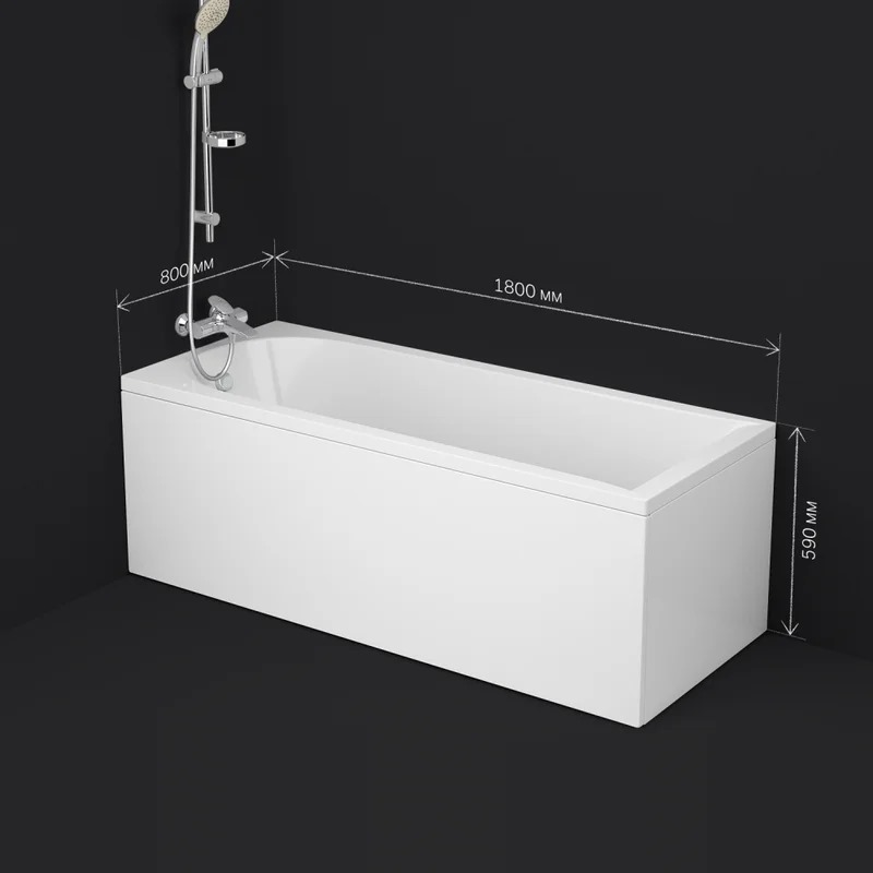 Акриловая ванна AM.PM Spirit V2.0 W72A-180-080W-A2 180x80 см, пристенная, белая - 7