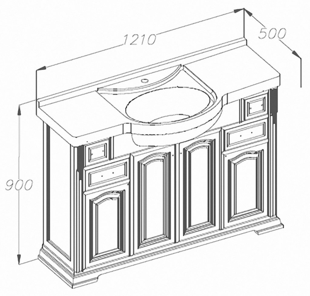 Тумба для комплекта Opadiris Риспекто 120 нагал Z0000009574 - 2
