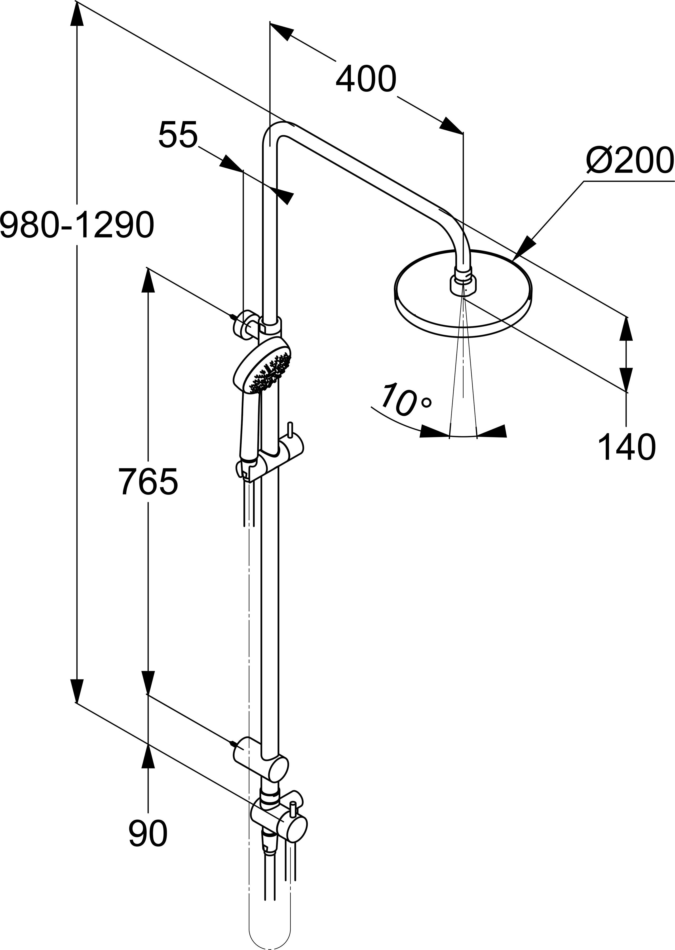 Душевая стойка Kludi Logo dual shower system 6809305-00 - 4