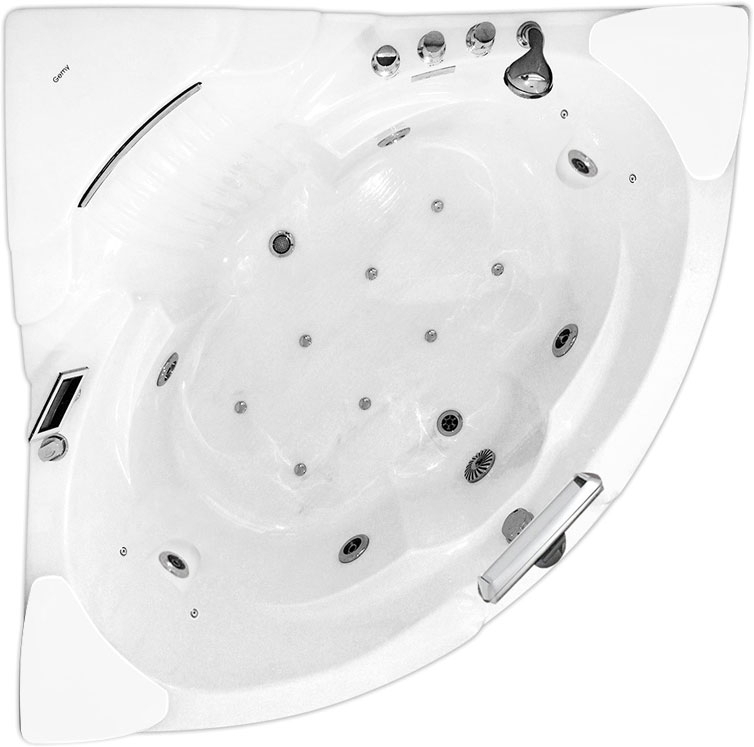 Акриловая ванна Gemy 152х152 белая с гидромассажем G9082 O - 1