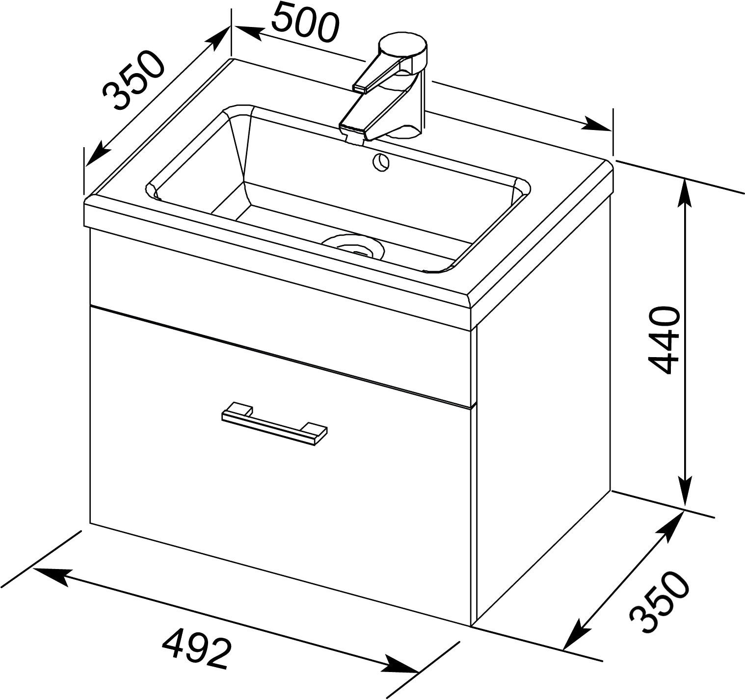 Тумба для комплекта Aquanet Верона 50 подвесная, белая 207765 - 13