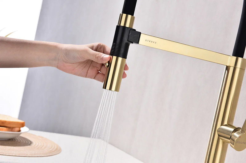 Смеситель для кухни Paulmark Leader светлое брашированное золото Le214101-SBG - 11