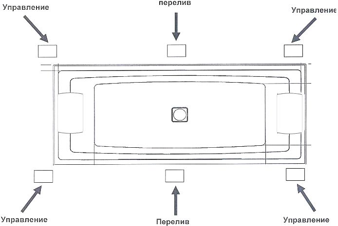 Акриловая ванна Riho Still Square 170x75 два подголовника B100005005 - 6