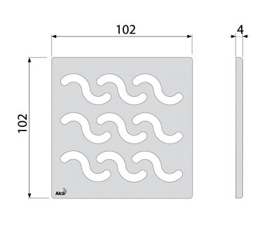 Дизайновая решетка 102×102×5 латунь – хром, MPV002 - 1