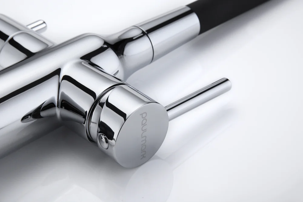 Смеситель для кухни Paulmark Salix с гибким изливом хром - черный матовый Sa213419-CR - 11