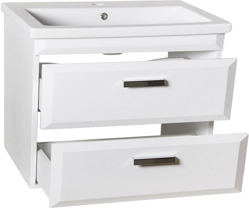 Тумба с раковиной Style Line Лотос 80 Люкс Plus подвесная, белая - 3